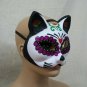 Glittery Sugar Skull Cat Eye Mask Mexican Day Dead Masquerade Dia De Los Muertos