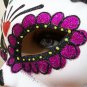 Glittery Sugar Skull Cat Eye Mask Mexican Day Dead Masquerade Dia De Los Muertos