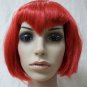 Short Red Va Va Vamp Wig Bobbed Widows Peak Bangs Goth EMO Gal Vampiress Witch
