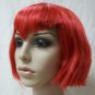 Short Red Va Va Vamp Wig Bobbed Widows Peak Bangs Goth EMO Gal Vampiress Witch