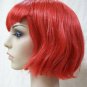 Short Red Va Va Vamp Wig Bobbed Widows Peak Bangs Goth EMO Gal Vampiress Witch