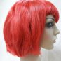 Short Red Va Va Vamp Wig Bobbed Widows Peak Bangs Goth EMO Gal Vampiress Witch
