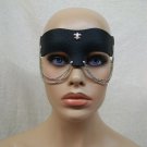 Black Faux Leather Chain Mask Fleur De Lis Executioner Medieval Warrior Renegade