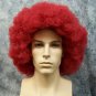 Dark Red Jumbo Afro Wig Super Frizzy Creepy Clown Evil Psycho Circus Hobo Unisex