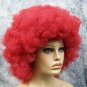 Dark Red Jumbo Afro Wig Super Frizzy Creepy Clown Evil Psycho Circus Hobo Unisex