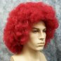 Dark Red Jumbo Afro Wig Super Frizzy Creepy Clown Evil Psycho Circus Hobo Unisex
