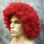 Dark Red Jumbo Afro Wig Super Frizzy Creepy Clown Evil Psycho Circus Hobo Unisex