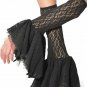 Black Lace Bell Sleeve Arm Warmers Witch Goth Steampunk Victorian Vampire Pirate