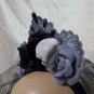 Gothic Black Gray Corpse Bride Veil Headband Skull Widow VooDoo Priestess Zombie
