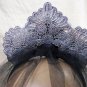 Gothic Black Gray Corpse Bride Veil Headband Skull Widow VooDoo Priestess Zombie