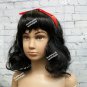 Snow White Costume Wig Black w/ Ribbon Storybook Princess Child Teen Small Adult