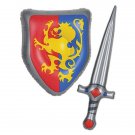 2pc Inflatable Sword & Shield Costume Prop Medieval Crest Armor Knight Noble Sir