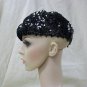 Black Sequin Beret Hat Cap Roaring 20s Flapper Gatsby Fancy Dress Charleston 30s