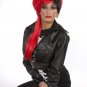 Red & Black Troublemaker Wig Shaved Side Mullet Sexy Rocker Messy Hard Core Punk