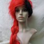 Red & Black Troublemaker Wig Shaved Side Mullet Sexy Rocker Messy Hard Core Punk