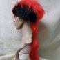 Red & Black Troublemaker Wig Shaved Side Mullet Sexy Rocker Messy Hard Core Punk
