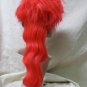 Red & Black Troublemaker Wig Shaved Side Mullet Sexy Rocker Messy Hard Core Punk