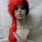 Red & Black Troublemaker Wig Shaved Side Mullet Sexy Rocker Messy Hard Core Punk