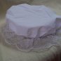 White Mob Cap Colonial Mop Bonnet Hat Maid Victorian Lady Servant Peasant Wench Betsy Ross Mrs Claus