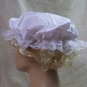 White Mob Cap Colonial Mop Bonnet Hat Maid Victorian Lady Servant Peasant Wench Betsy Ross Mrs Claus