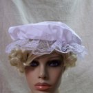 White Mob Cap Colonial Mop Bonnet Hat Maid Victorian Lady Servant Peasant Wench Betsy Ross Mrs Claus