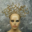 Gold Medusa Snake Headpiece Headband Mythical Greek Goddess Gorgon Serpent Queen