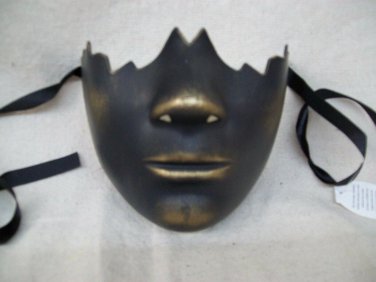 Black Gold Broken Bottom Half Face Costume Mask Muzzle Restraint Part Robot Chin