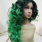 Child Green & Black Witch Wig Dark Roots Wicked Sorceress Comic Anime She Hulk