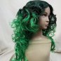 Child Green & Black Witch Wig Dark Roots Wicked Sorceress Comic Anime She Hulk