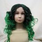 Child Green & Black Witch Wig Dark Roots Wicked Sorceress Comic Anime She Hulk
