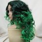 Child Green & Black Witch Wig Dark Roots Wicked Sorceress Comic Anime She Hulk