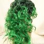 Child Green & Black Witch Wig Dark Roots Wicked Sorceress Comic Anime She Hulk