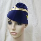 Navy Air Hostess Hat Cap Flight Attendant Stewardess Pilot Fancy Dress Military Force NEW