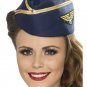 Navy Air Hostess Hat Cap Flight Attendant Stewardess Pilot Fancy Dress Military Force NEW
