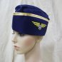 Navy Air Hostess Hat Cap Flight Attendant Stewardess Pilot Fancy Dress Military Force NEW