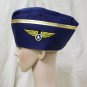 Navy Air Hostess Hat Cap Flight Attendant Stewardess Pilot Fancy Dress Military Force NEW