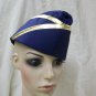 Navy Air Hostess Hat Cap Flight Attendant Stewardess Pilot Fancy Dress Military Force NEW