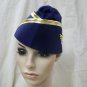 Navy Air Hostess Hat Cap Flight Attendant Stewardess Pilot Fancy Dress Military Force NEW