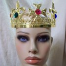 Fancy Gold Crown Maltese Cross Fleur De Lis Renaissance Medieval King Queen Lady