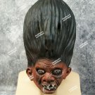 Shrunken Head Illusion Latex Mask Stitched Eyes Voodoo Witch Doctor Haunted Prop Vintage