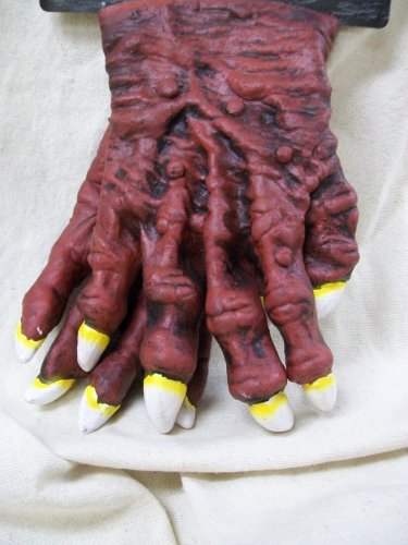 Red Devil Costume Hands Gloves Imp Satan She Devil Demon Claws Vulture Talons