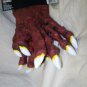 Red Devil Costume Hands Gloves Imp Satan She Devil Demon Claws Vulture Talons