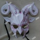 White Horned Demon Mask Goat Ram Creature Imp Devil Faun Forest God Pan Aries