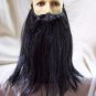 Black Gray Biker Beard Costume Facial Hair Rocker Merlin Dark Wizard Pirate Dude