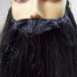 Black Gray Biker Beard Costume Facial Hair Rocker Merlin Dark Wizard Pirate Dude