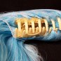 3 pc Deviant Doll Wig Blonde Blue Pink Ponytail Clips Suicide Squad Harley Quinn