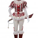 Adult Sadistic Clown Costume Creepy Pennywise Killer It Big Top Circus Lg 10-12