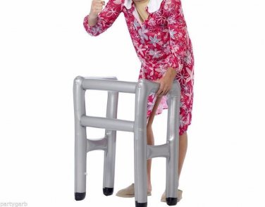 Fun Inflatable Walker Costume Prop Zimmer Frame Grumpy Old Man Grandma Grandpa