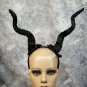 Wired Black Demon Horns Headband Maleficent Villain Bug Antenna Bumble Bee Alien