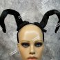 Wired Black Demon Horns Headband Maleficent Villain Bug Antenna Bumble Bee Alien